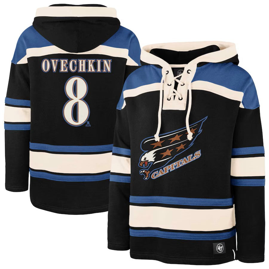 Alexander Ovechkin Washington Capitals '47 Player Name & Number Lacer Pullover Hoodie
